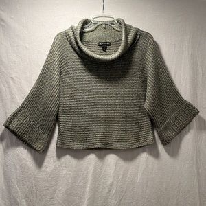 Olive Green with Gold Metallic Crop Sweater by INC International Concepts in XL